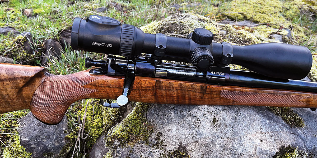 The test rifle held a Swarovski Z8i 2-16x 50 P optic in a one-piece Leupold STD base with 30mm Leupold STD two-screw rings. The base is all that  Patrick could find to fit the old rifle action.